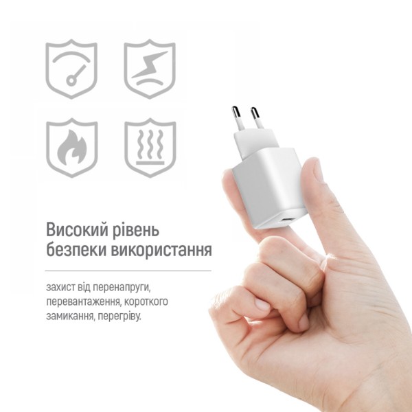 Фото - Уцінка - Мережевий зарядний пристрій Colorway 1USB Quick Charge 3.0 18W V2 White (CW-CHS063Q-WT)