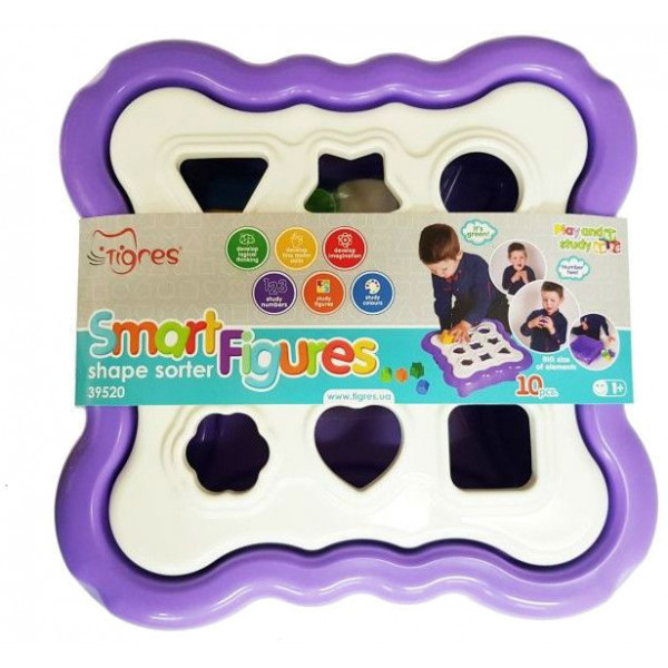 Фото - Сортер Tigres Розумні Фігурки Фіолетовий 10 ел. (39520)
