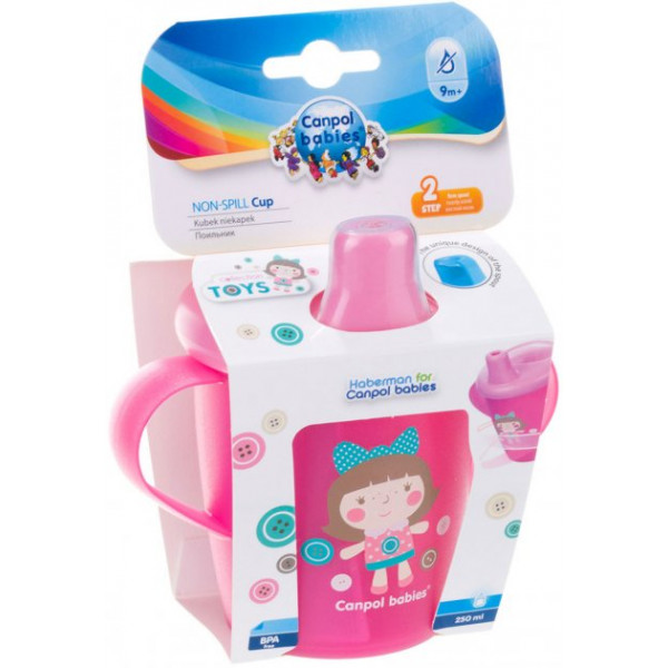 Фото - Чашка-непроливайка дитяча Canpol babies Toys рожевий, 250 мл. (31/200_pin)