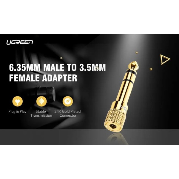 Фото - Переходник аудио UGREEN 6.3 mm Male to 3.5 mm Female Adapter (20503)