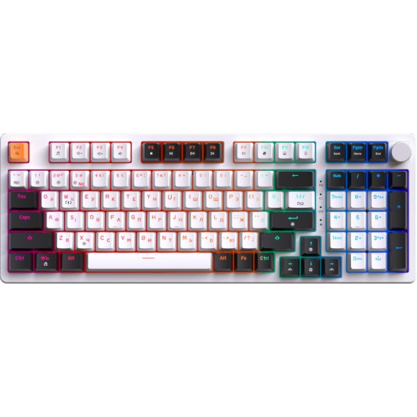 Фото - Уцінка - Клавіатура дротова ігрова GamePro MK170W Hot-Swap Red Swich RGB White (MK170W)