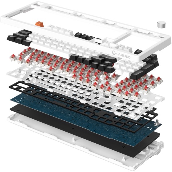 Фото - Уцінка - Клавіатура дротова ігрова GamePro MK170W Hot-Swap Red Swich RGB White (MK170W)