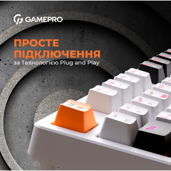 Фото - Уцінка - Клавіатура дротова ігрова GamePro MK170W Hot-Swap Red Swich RGB White (MK170W)