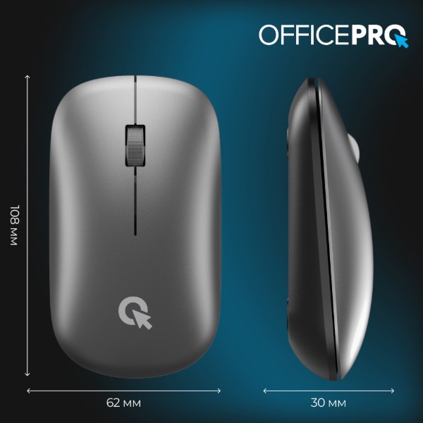 Фото - Уценка - Мышь беспроводная OfficePro Silent Click Wireless Gray (M225G)