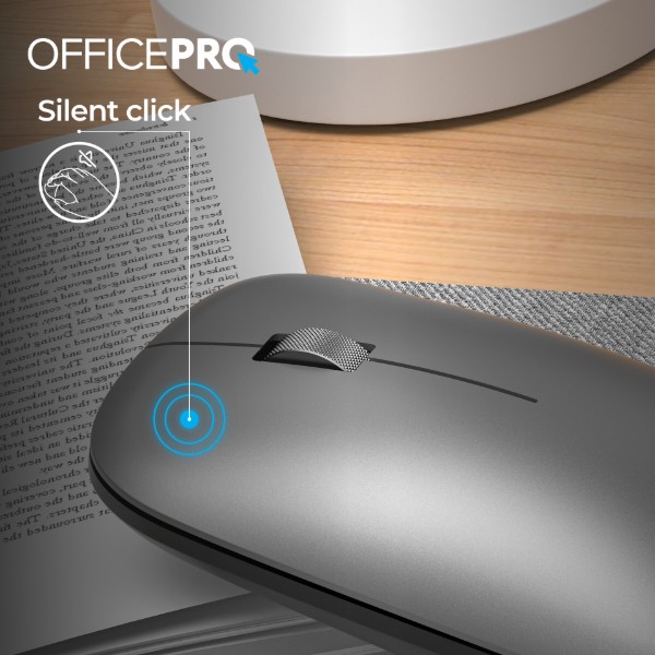 Фото - Уценка - Мышь беспроводная OfficePro Silent Click Wireless Gray (M225G)
