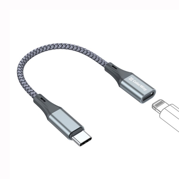Фото - Уценка - Переходник Colorway USB-C To Lightning 17.5 см (CW-AD-CL)