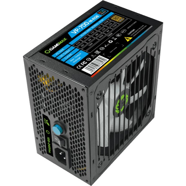 Фото - Уценка - Блок питания для ПК Gamemax ATX 700W,RGB,modular, APFC, 12см,80+ (VP-700-M-RGB)