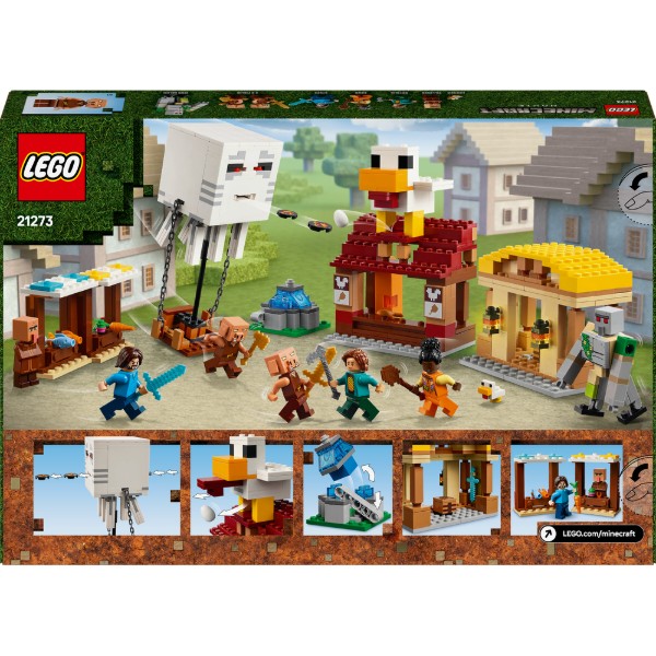 Фото - Уцінка - Конструктор LEGO Minecraft Напад на село з повітряною кулею Ґаст (21273)