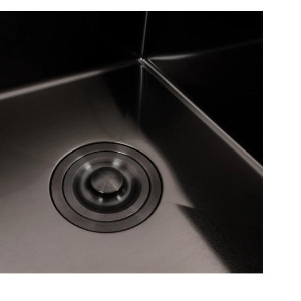 Фото - Мийка кухонна VALESO CM 58x48 R чорна PVD Handmade (круглий сифон 3,0/0,8)