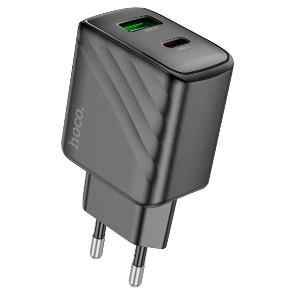 Фото - Уцінка - Мережевий зарядний пристрій HOCO CS23A Sunlight dual port PD30W+QC3.0 charger Black (6942007609944)