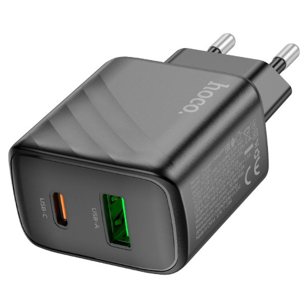 Фото - Уцінка - Мережевий зарядний пристрій HOCO CS23A Sunlight dual port PD30W+QC3.0 charger Black (6942007609944)