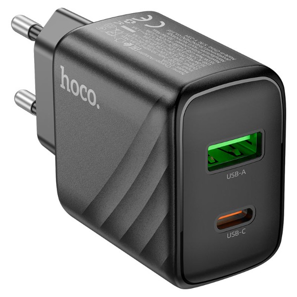 Фото - Уцінка - Мережевий зарядний пристрій HOCO CS23A Sunlight dual port PD30W+QC3.0 charger Black (6942007609944)
