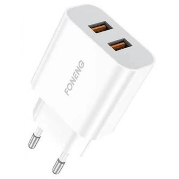 Фото - Сетевое зарядное устройство Foneng EU45 Dual USB Charger 2USBх2.4A White (EU45-CH-TC) + кабель USB Type C