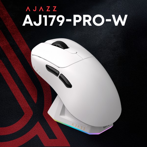 Фото - Уценка - Мышь беспроводная игровая Ajazz AJ179PRO -3 Mod-White-Pixart 3395-8K (AJ179-PRO-W)