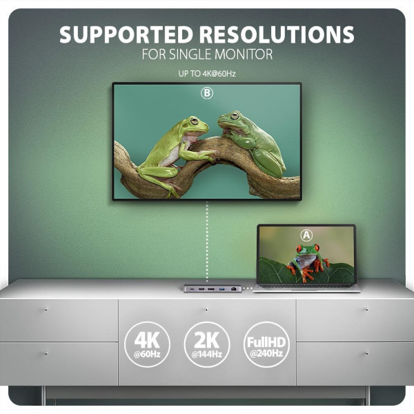 Фото - Хаб USB AXAGON USB-C GEN2COMBO 12-в-1 PD 100W (HMC-12GM2)