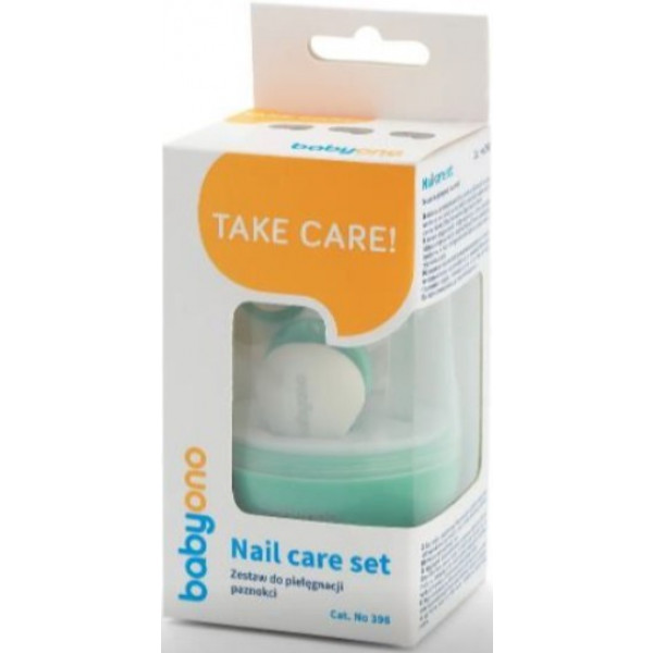 Фото - Набір дитячого манікюрного приладдя BabyOno пилка, ножиці, щипчики, салатовий (398/01)