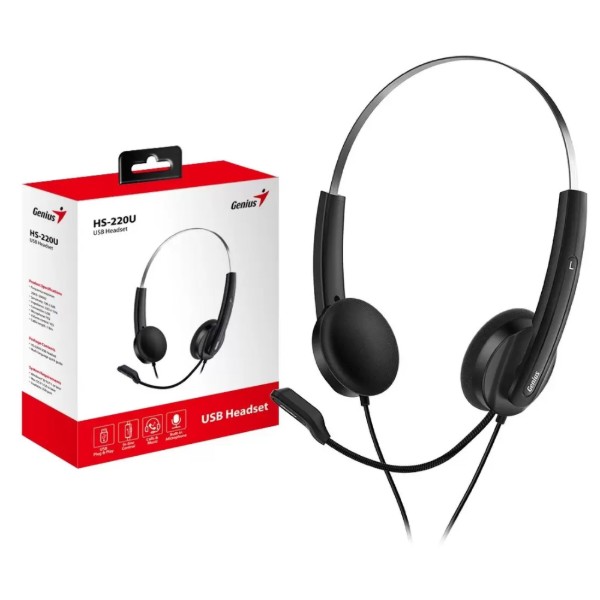 Фото - Уценка - Наушники накладные проводные Genius HS-220U Black (31710020400)