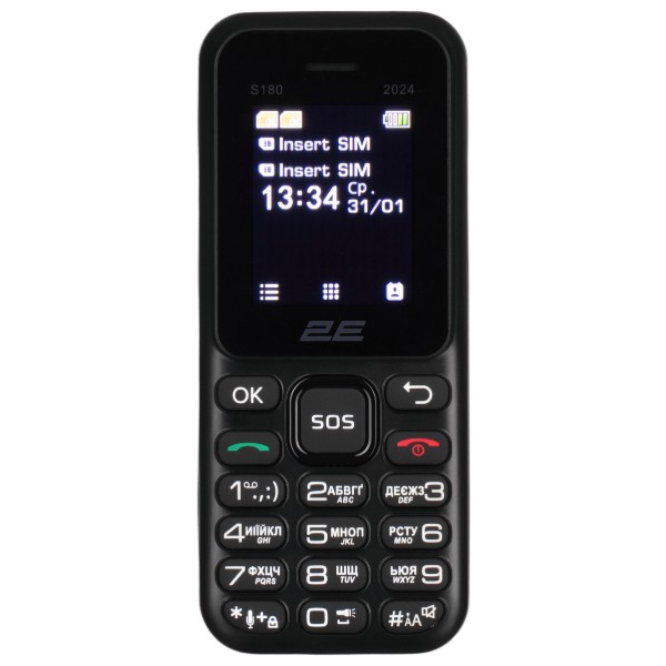 Фото - Уцінка - Мобільний телефон 2E S180 2024 Black