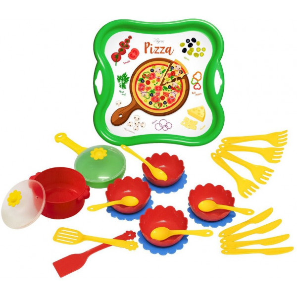Фото - Сюжетно-рольова гра. Посуд Tigres Набір посуду столовий "Піца" на підносі 27 ел. (39897) Фото - Сюжетно-рольова гра. Посуд Tigres Набір посуду столовий "Піца" на підносі 27 ел. (39897)
