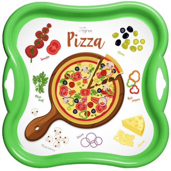 Фото - Сюжетно-рольова гра. Посуд Tigres Набір посуду столовий "Піца" на підносі 27 ел. (39897)