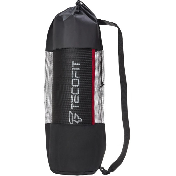 Фото - Коврик для йоги и фитнеса TECOFIT NBR с отделкой края тканью 183x61x1 см Black-Red + чехол-сумка в подарок (TOP18124795)
