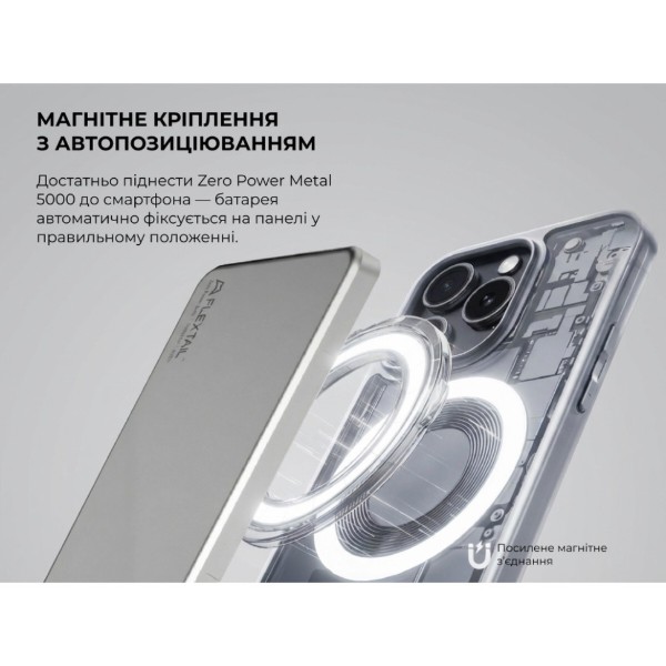 Фото - Батарея мобільна Flextail Vollyc Zero Power Metal 5000 mAh, 19,25W, 16A (6975755966724)