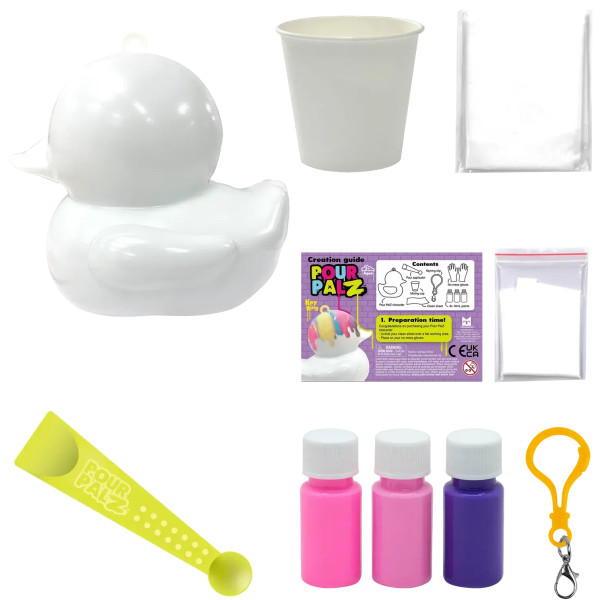 Фото - Набір для декупажу та розпису Pour Palz Флюїд Арт - Брелок Каченя в асортименті (GS-G26262)