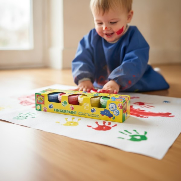 Фото - Фарби пальчикові Ses Creative КОЛЬОРОВІ ВІДБИТКИ (4 кольори) (0391S)