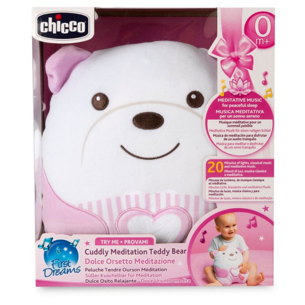 Фото - Інтерактивна іграшка Chicco м'яка музична Заспокійливе ведмежа Рожева (12266.10)