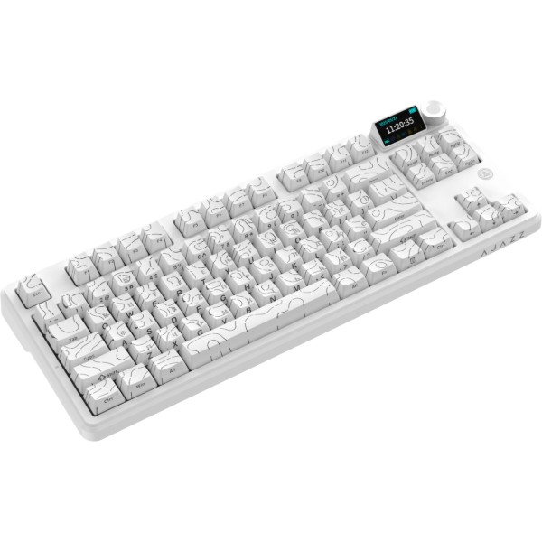 Фото - Клавіатура бездротова ігрова Ajazz AK870 V2 Side Contour White (AK870-V2-S-W)