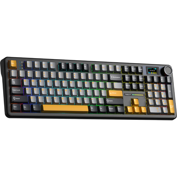 Фото - Клавіатура бездротова Aula F108 Pro Wireless Gasket Keyboard Reaper switch, Black (6978080501295)