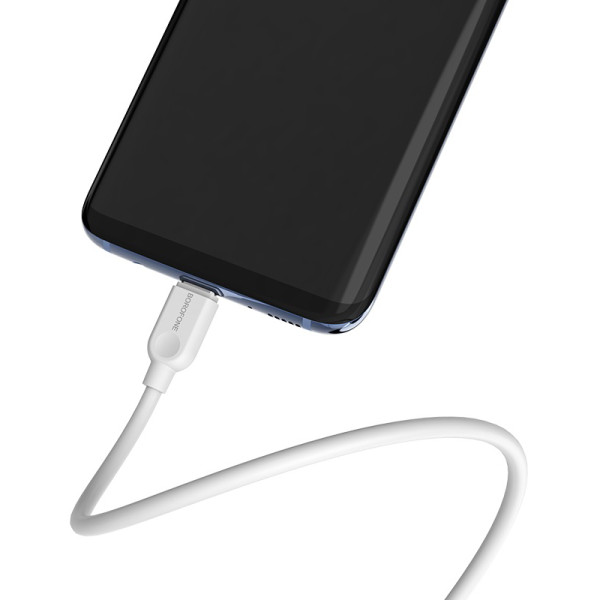 Фото - Кабель синхронізації даних BOROFONE BX14 USB to Type-C 2.4A, 1m White (6957531089995)
