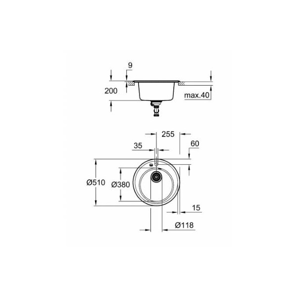 Фото - Мойка кухонная Grohe K200 50-C 51 Черный Гранит (31656AP0)