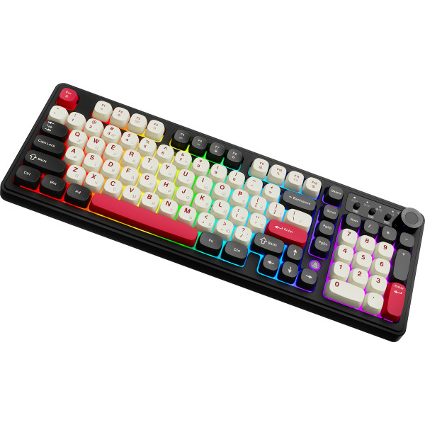 Фото - Клавиатура беспроводная игровая Ajazz AF98 PLUS Black Shark Red (AF98-PLUS-BSR)