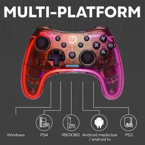 Фото - Уценка - Геймпад Canyon Brighter GPW-04 Wireless RGB 5in1 PS4/Xbox360 Crystal (CND-GPW04)