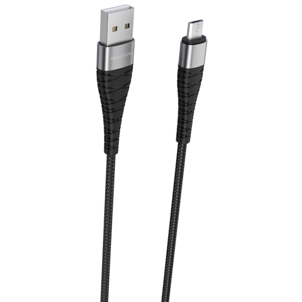 Фото - Кабель синхронизации данных BOROFONE BX32 USB to Micro 2.4A, 1m Black (6931474710437)