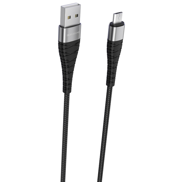 Фото - Кабель синхронизации данных BOROFONE BX32 USB to Micro 2.4A, 1m Black (6931474710437)