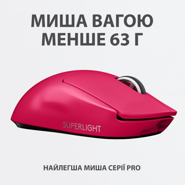 Фото - Миша бездротова ігрова Logitech G Pro X Superlight Magenta (910-005956)