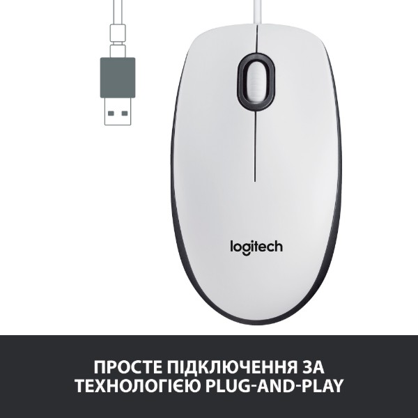 Фото - Миша дротова Logitech M100 White (910-005004/910-001605)