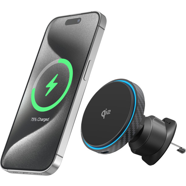Фото - Автодержатель с беспроводной зарядкой Proove Graphite Circle Qi2 15W Black (WHGC15010001)
