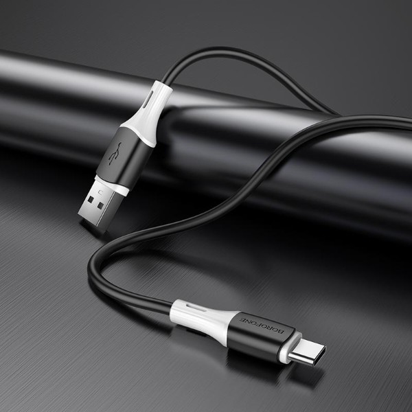 Фото - Кабель BOROFONE BX79 USB to Type-C 3A, 1m Black (6974443384789)