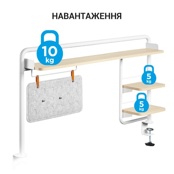 Фото - Настільна полиця-органайзер OfficePro DS253WW White/Wood