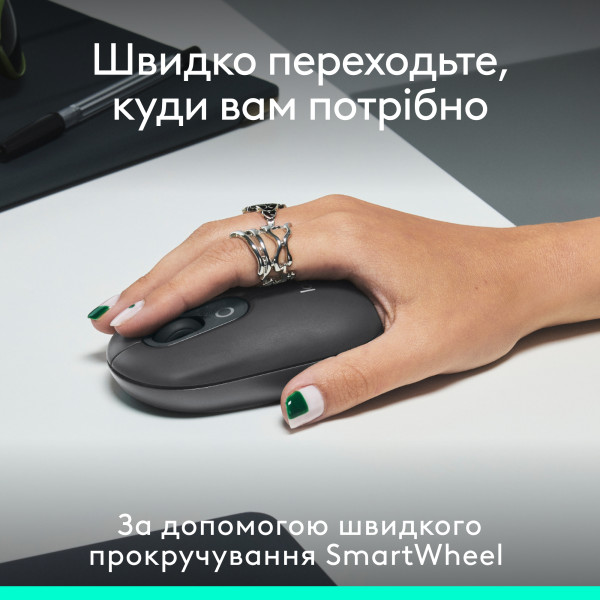 Фото - Уцінка - Миша бездротова Logitech POP Mouse with emoji Graphite (910-007412)