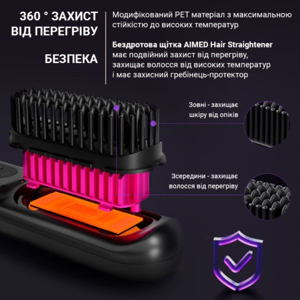 Фото - Вирівнювач волосся AIMED Wireless Hair Straightener Pink (AI-HStraight_Wireless_pin)