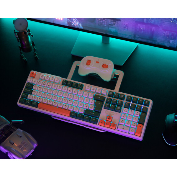 Фото - Клавіатура бездротова ігрова Canyon Shadder GKW-11 RGB Silent UA Wireless White (CND-SKBW11)