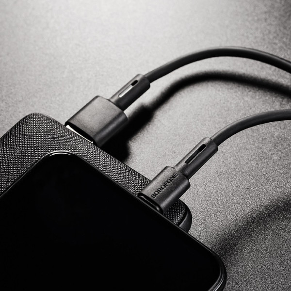 Фото - Кабель синхронізації даних BOROFONE BX31 USB to iP 2.4A, 1m Black (6931474710352)