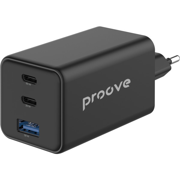 Фото - Сетевое зарядное устройство Proove Pocket GaN 65W (2Type-C + USB) Black (WCPG65121201)