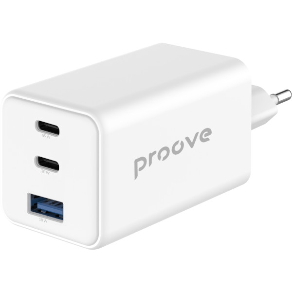 Фото - Сетевое зарядное устройство Proove Pocket GaN 65W (2Type-C + USB) White (WCPG65121202)