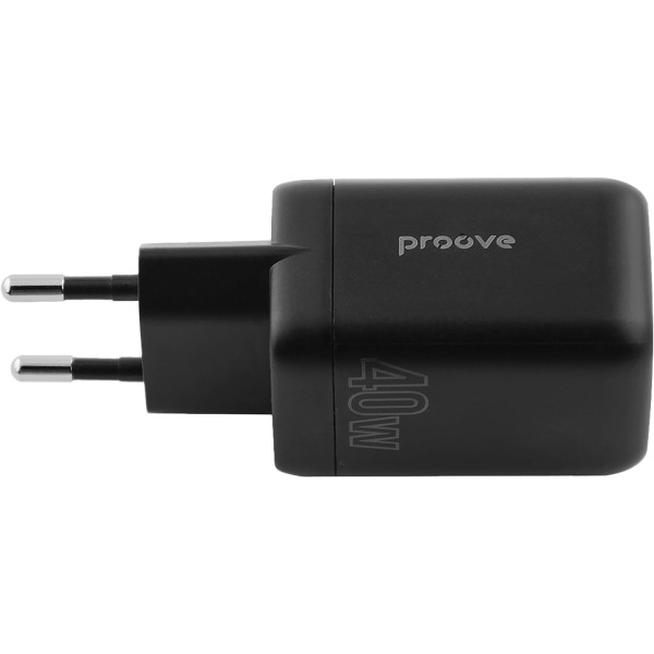 Фото - Мережевий зарядний пристрій Proove Silicone Power 40W (Type-C + Type-C) Black