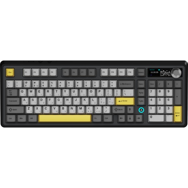 Фото - Клавиатура беспроводная игровая Ajazz AK980 V2 Gift Switch V2 Black Gray Yellow (AK980-V2-G-BGY)